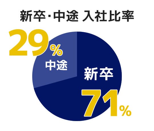 新卒・中途入社比率